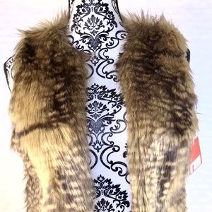 🆕NEW Mossimo Womens Faux Fur Open Vest Sz XS